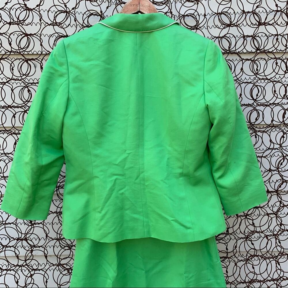 Pendleton skirt blazer set green silk blend size 6 - Picture 7 of 12